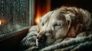 Slow Down Tonight | Soft Rain & Relaxing Music, Cozy Bedroom, Sleeping Dog 🌧️🌙