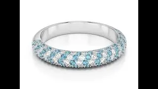 AGnSons WGold Blue Topaz Eternity Ring 1118