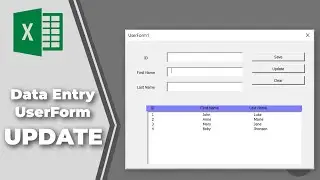 VBA Excel Data Entry Form - EP3 Update Data