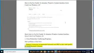 Fix Fix Unable To Initialize Windows Sockets Interface Error Code 0 on Windows 10
