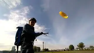Testflug der Flysurfer Maniac nach der Reparatur mit Seewasser tauglichen Patches.