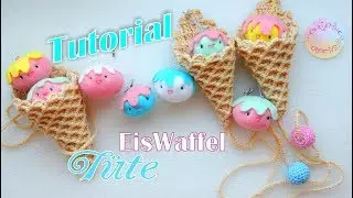 Tutorial 🍦 EisWaffelTüte & Schleckies gehäkelt & genäht 🍨 Eiskugeln💚 #Geschenkidee