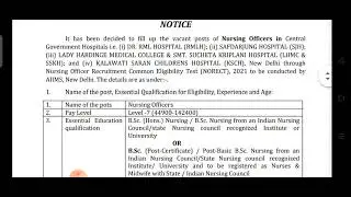 lady hardinge medical College permanent nursing officer vacancy || lhmc permanent staff nurse vacanc