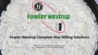 Fowler Westrup- Paddy Separator (Complete Rice Milling Solutions)