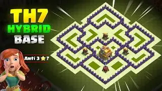 Лучшая гибридная база для TH7 🔥 Защита от 3 звезд | Фарминг + Продвижение по трофеям (2026)