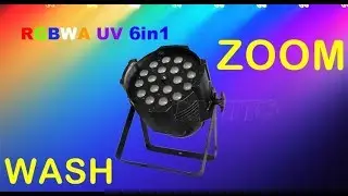 Factory price dmx 18x18w rgbwa uv 6in1 stage wash zoom led par light