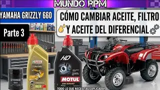 PARTE 3 : ATV YAMAHA GRIZZLY 660. Cambiar aceite y filtro y cambiar valvulina de diferenciales 
