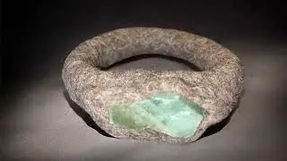 Wet and Needle Felted Bracelet showcasing a gemstone