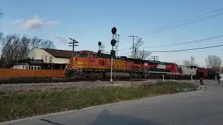 BNSF 5007 and Ferromex 4642 in wisconsin on a CP oil train.