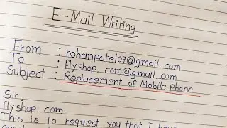 E-mail writing on replacement of mobile phone || Email writing ||