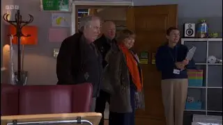 Eastenders Nigel explores the care home as the senior nurse shows him Julie and Phil around scene