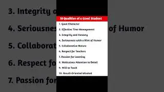 10 Qualities of a Good Student. #divine #education #learning #motivation