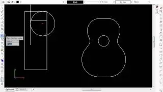 Drawing a Guitar Body in DoubleCAD XT Using Circles, Arcs, and Tangents
