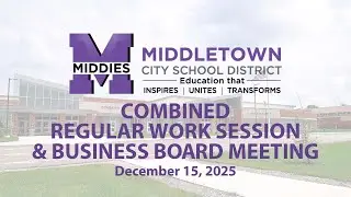 Middletown BOE Regular Work Session Board Meeting. 1/12/2026