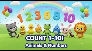 Считаем от 1 до 10 с животными 🐾 Песенка про числа для детей. Учим считать. Детские стишки.