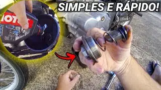 TROCANDO O ÓLEO DA CG 125 FAN EM CASA!