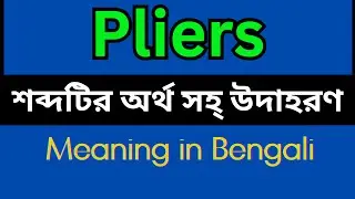 Pliers Meaning In Bengali /Pliers mane ki