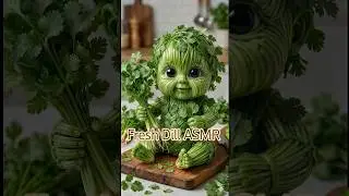 FRESH Dill ASMR 🍀 crunchy green eating sounds #shorts