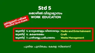 Std 5  Work Education Unit 5, 6, 7 Christmas exam model questions  New Text book Kerala syllabus