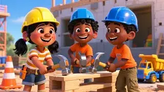 Five Little Builders Song | Fun Baby Songs Nursery Rhymes Kids | counting song, construction song