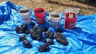 Boulder-size chunks of 3rd degree creosote removed from a chimney