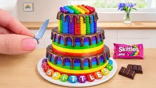Mini Rainbow Cake Recipe With Chocolate🌈 Colorful Mini Cake Decorating and ASMR