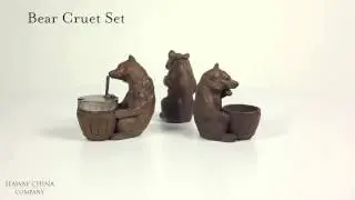Stoneware Bear Cruet Set