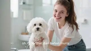 A short funny transformation video showing a fluffy dog before and after taking a bath