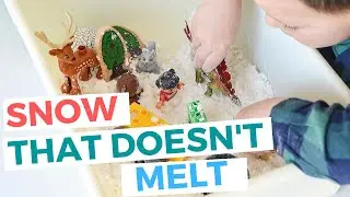 How to make fake snow | Winter Snow Sensory Play