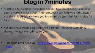 How to start a music blog by Tips2blog com