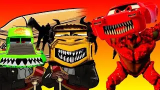 CRAZY ESCAPE FROM GIANT MUTANT CARS ZOMBIE MONSTER EATER VS GIANT MUTANT MACK EATER - COFFIN DANCE