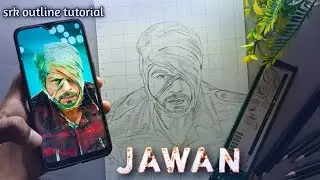 JAWAN SRK DRAWING | Shahrukh Khan drawing easy drawing | outline tutorial