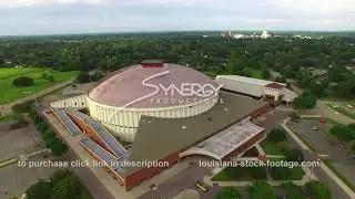 028 aerial drone cajundome lafayette stock video footage