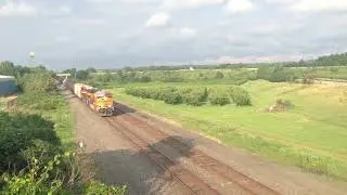 BNSF 6983 & KCS 4800 On Westbound CSX Train Water Level Route East Of North East, Pennsylvania 2014