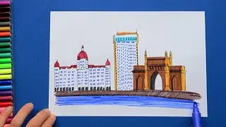How to draw My Mumbai - Taj Mahal Hotel & Gateway of India