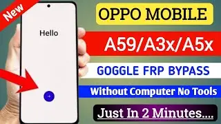 🔥🔥2026 New Updates :- Oppo A59/ A3x/ K12x/ Google/ FRP Bypass (Share Option Not Working) Without PC