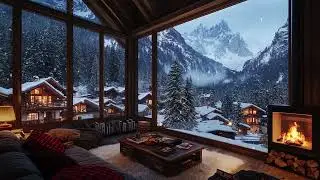 Hidden Snowy Cabin Ambience ASMR Sleep Sounds | Warm Fireplace Winter Night