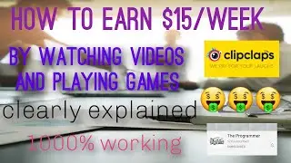 How to earn $15/week | clip claps | money | cash for laughs |Clearly explained |The Programmer 2021