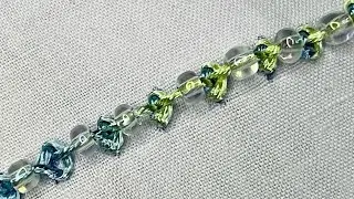 Crystal Beads Embroidery Work | Moti Tanka Hand Embroidery Design | Moti Work For Beginners