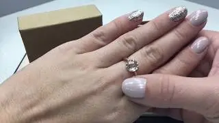 Кольцо 711 из красного золота 585 пробы с зеленым аметистом