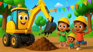 Construction Vehicles Song in Hindi 🚜 | Truck, Digger & Crane | Hindi Cartoon Rhymes for Kids