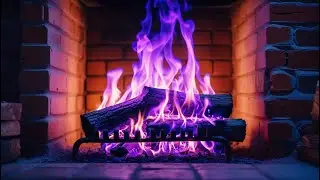 Purple Fireplace Ambience 4K| Soothing Crackles and Hypnotic Purple Glow for Deep Sleep & Relaxation