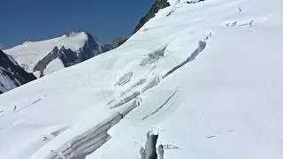 Aerial View Stock Footage from Swiss Alps, SAC H&uuml;tte in alpiner Bergregion Schweizer 4K Luftbilder