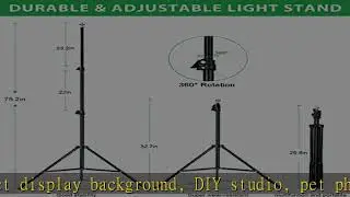 Hpusn Adjustable Backdrop Stand Kit 10ft: Photo Video Studio for Wedding Party Stage Decoration, Ba