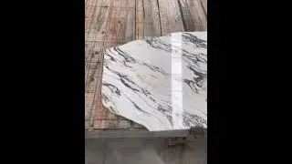 Laying Down a GIANT Calacatta Viola Marble Slab