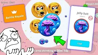 Agar.io MOBILE - BATTLE ROYALE UNLOCKING NEW JELLY SUIT SKIN | ONE VS ALL | Agar.io MOBILE