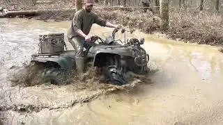 2001 Yamaha big bear 400 4wd mud riding!  EP 1 #atv #mudtires #mudbog