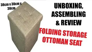 `Unboxing, Assembly, Review of Folding Storage Ottoman Seat, Stool, Toy Storage Box Amazon