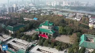 Amazing aerial view of Wuhan University in Hubei, China