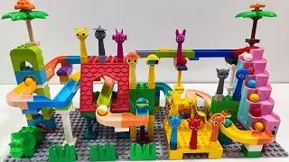 ASMR Marble Run: Glowing Ice Block Cutting Satisfaction!